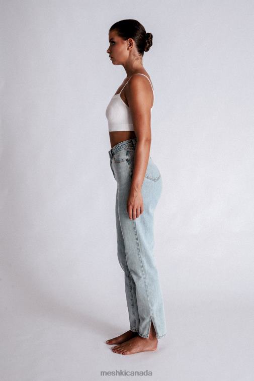 Meshki Light Blue Pia Split Side Wide Leg Jean Clothing JN88N1382