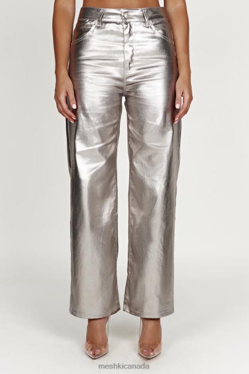 Meshki Silver Minnie Metallic Straight Jean Clothing JN88N1270