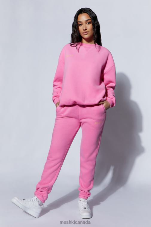 Meshki Candy Pink Camille Oversized Fleeceback Jogger Clothing JN88N1515