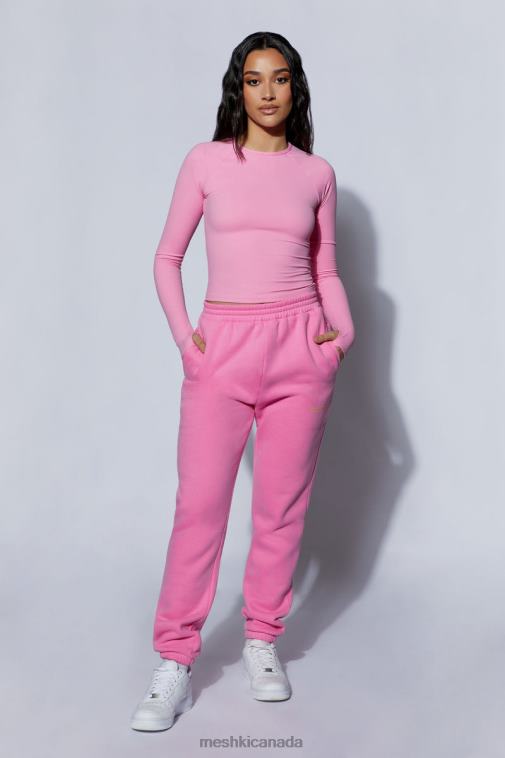 Meshki Candy Pink Camille Oversized Fleeceback Jogger Clothing JN88N1515