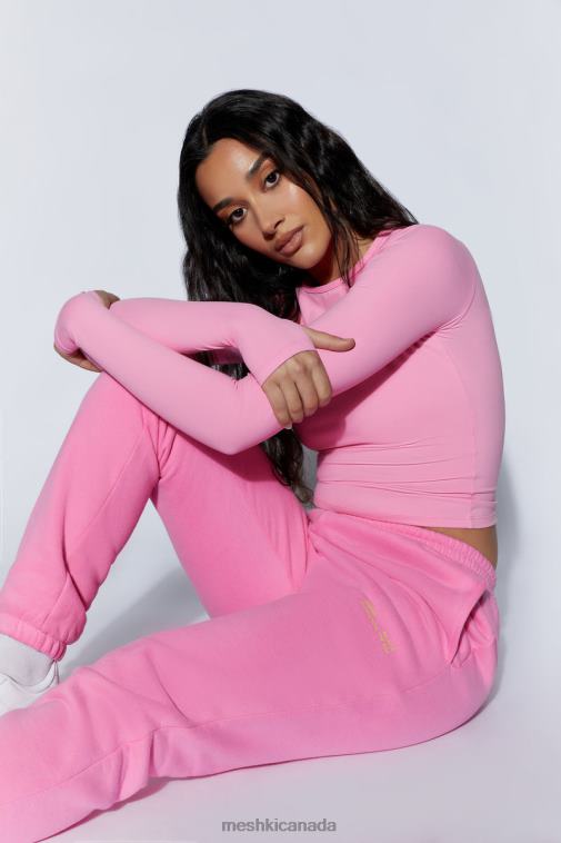 Meshki Candy Pink Camille Oversized Fleeceback Jogger Clothing JN88N1515