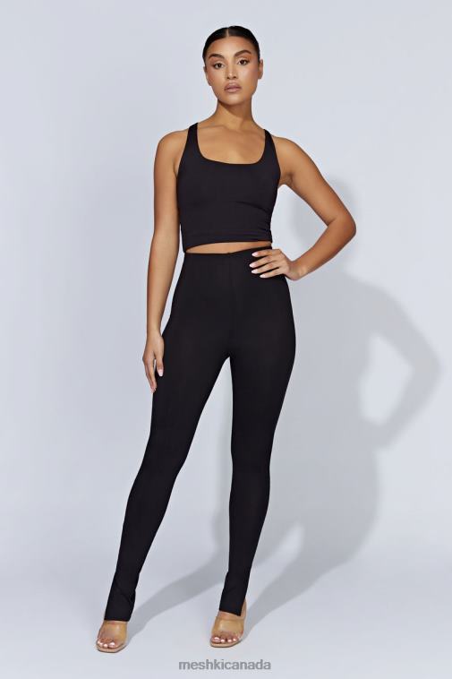 Meshki Black Michelle Side Split Leggings Clothing JN88N1585