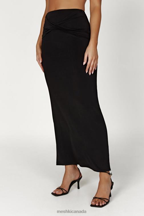 Meshki Black Ceri Maxi Twist Skirt Clothing JN88N1353