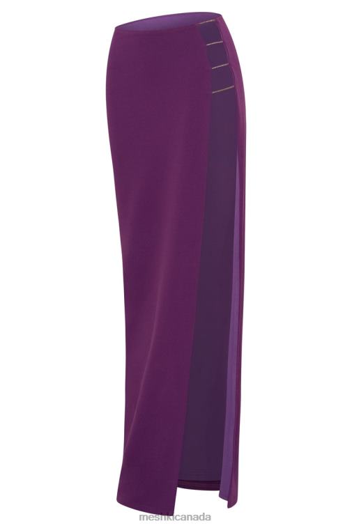 Meshki Grape Anastasia Diamante Rope Maxi Skirt With Split Clothing JN88N1547