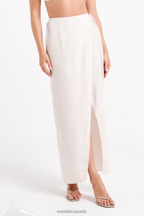 Meshki Natural Fatima Linen Wrap Maxi Skirt Clothing JN88N1234
