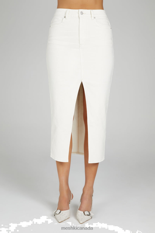 Meshki Ecru Acacia Denim Midi Skirt Clothing JN88N1283