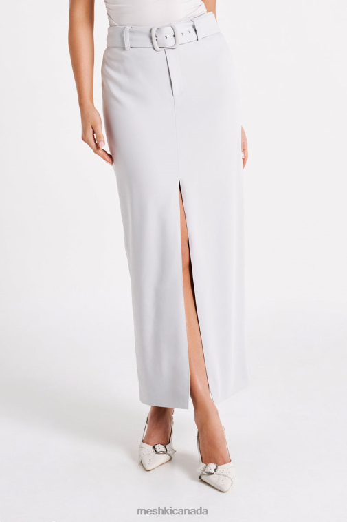 Meshki Ice Grey Daria Suiting Midi Skirt Clothing JN88N1273