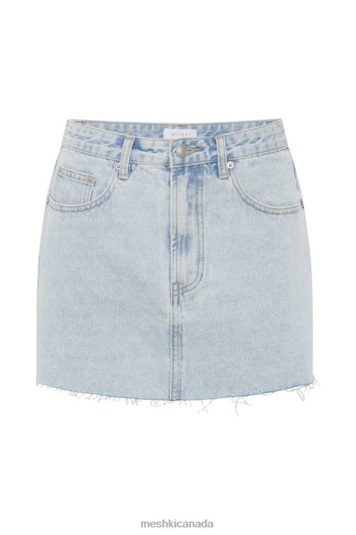 Meshki Light Blue Lennon Mid Rise Denim Mini Skirt Clothing JN88N1271