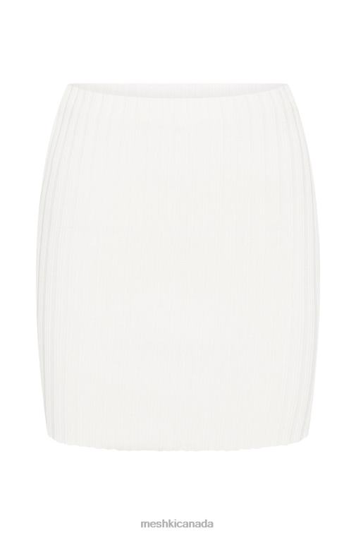 Meshki Off White Shiloh Low Rise Knit Mini Skirt Clothing JN88N1556