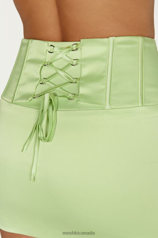Meshki Pistachio Green Scarlet Corset Mini Skirt Clothing JN88N1432