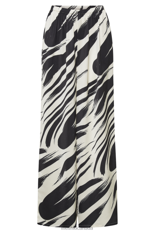 Meshki Abstract Print Marciela Printed Satin Straight Leg Pant Clothing JN88N1236