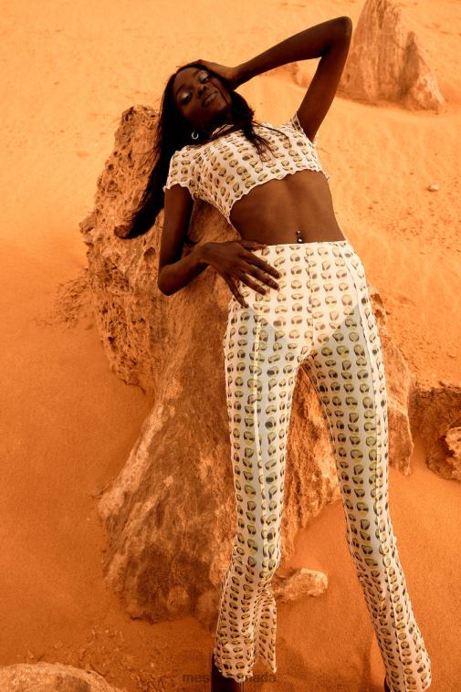 Meshki Alien Print Nora Mesh Straight Leg Pant Clothing JN88N1602