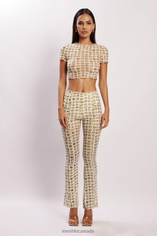 Meshki Alien Print Nora Mesh Straight Leg Pant Clothing JN88N1602