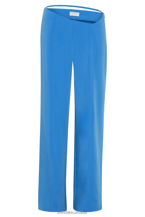 Meshki Azure Blue Bahar Mid Rise Wide Leg Strap Pant Clothing JN88N1482