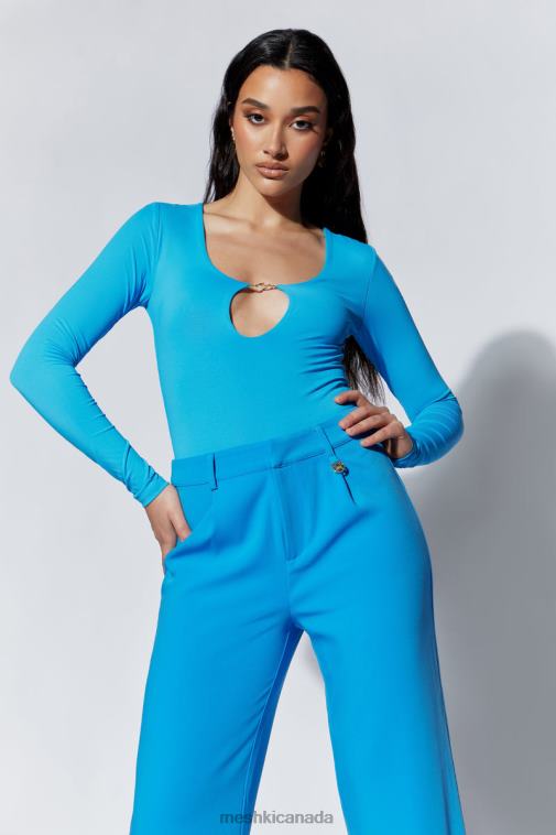 Meshki Azure Blue Minu Mid Rise Wide Leg Pant Clothing JN88N1514