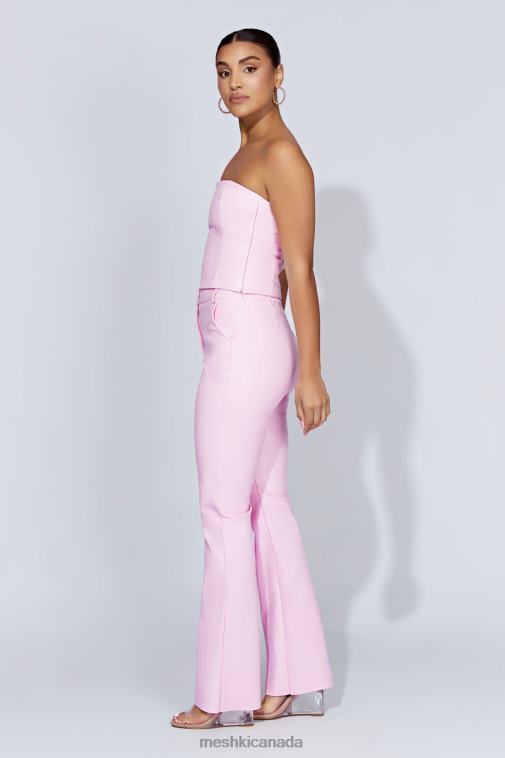 Meshki Baby Pink Tyra Straight Leg Faux Leather Pants Clothing JN88N1431