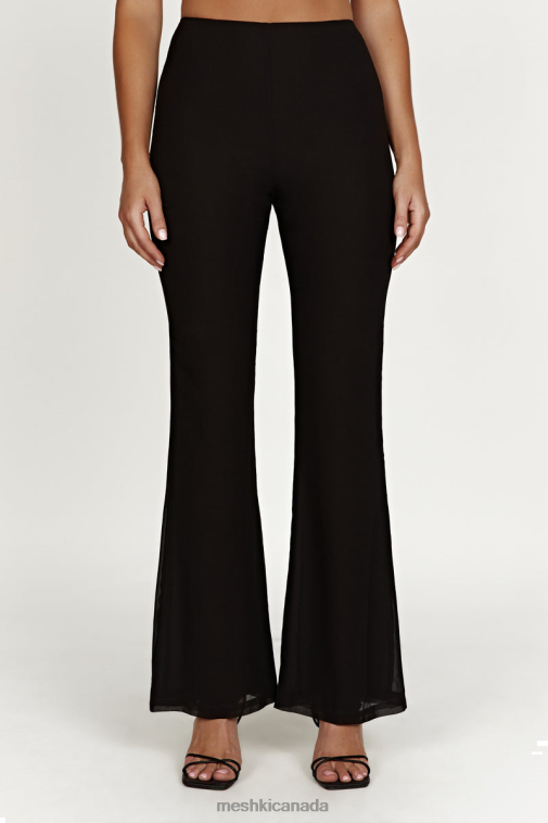 Meshki Black Daisie Chiffon Pants Clothing JN88N1436