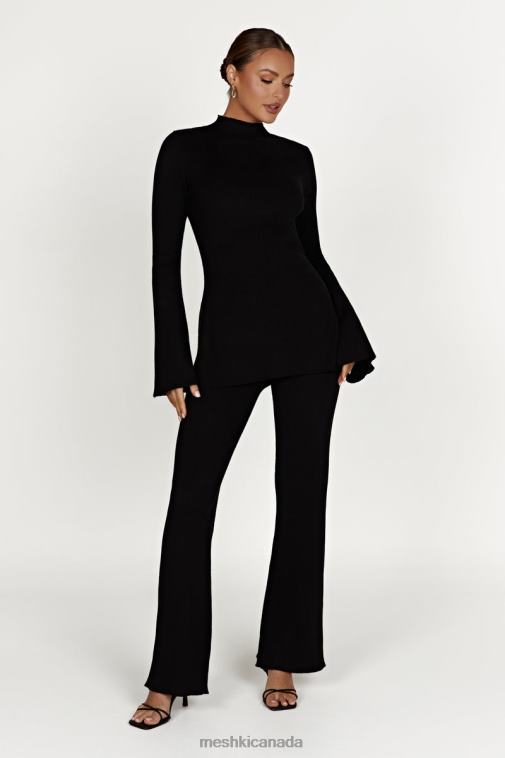 Meshki Black Jovie Knit Pants Clothing JN88N1393