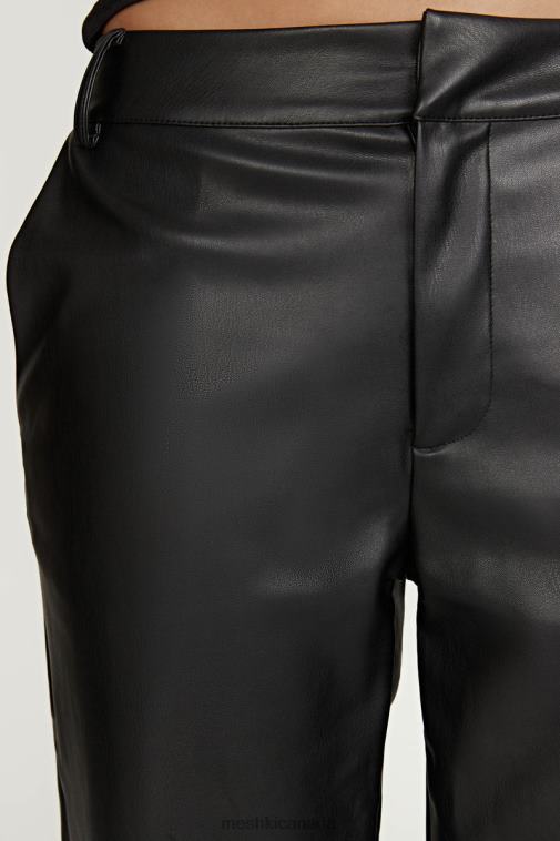 Meshki Black Matilda Slouchy Low Rise Faux Leather Pant Clothing JN88N1438