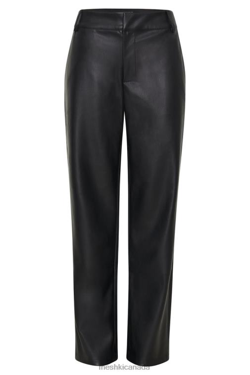 Meshki Black Matilda Slouchy Low Rise Faux Leather Pant Clothing JN88N1438