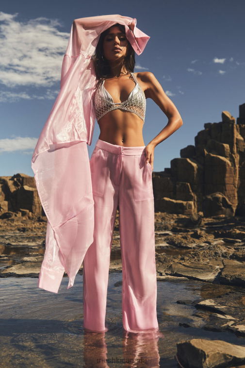 Meshki Candy Pink Kinsley Sheer Pants Clothing JN88N1607