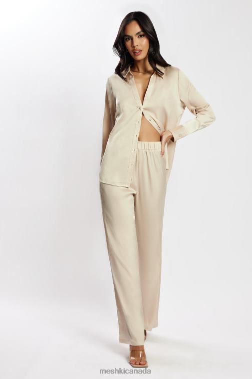 Meshki Champagne Emelie Satin Pants Clothing JN88N1512
