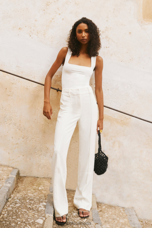 Meshki Ivory Lisa High Waist Suiting Trousers Clothing JN88N1274