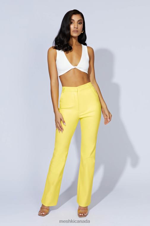 Meshki Lemon Tyra Straight Leg Faux Leather Pants Clothing JN88N1584