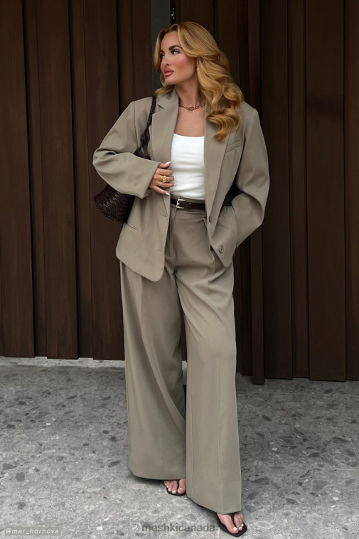 Meshki Olive Jemima Straight Leg Pants Clothing JN88N1440