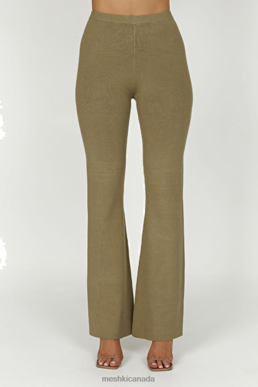Meshki Olive Rosetta Flare Knit Pants Clothing JN88N1389