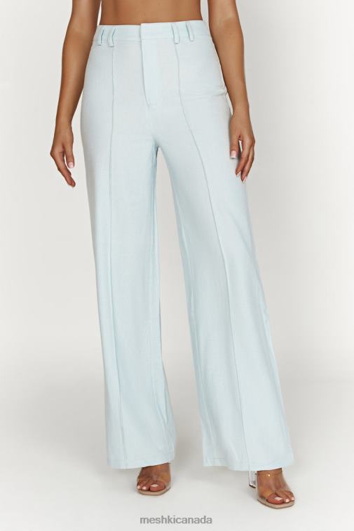 Meshki Powder Blue Julie Wide Leg Linen Pants Clothing JN88N1519