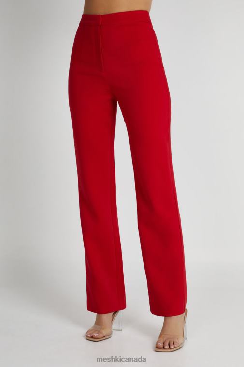 Meshki Red Allanah Straight Leg Pant Clothing JN88N1326