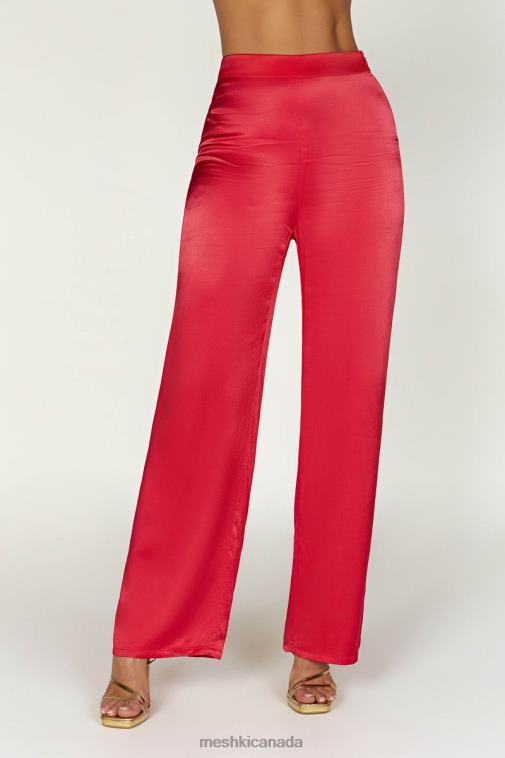 Meshki Red Aspyn Satin Pants Clothing JN88N1428