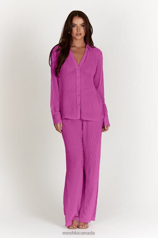 Meshki Rose Pink Karla Wave Pleat Pant Clothing JN88N1472