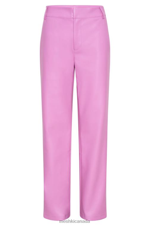 Meshki Rose Pink Matilda Slouchy Low Rise Faux Leather Pant Clothing JN88N1434