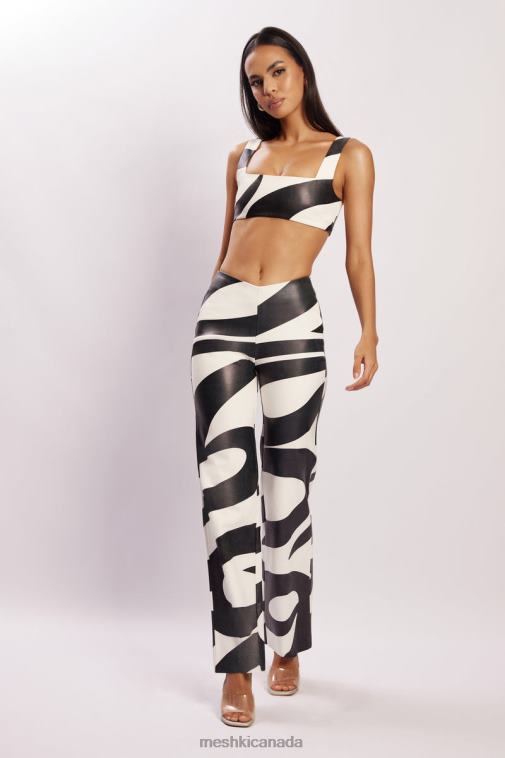 Meshki Swirl Print Stevie V Front Print Pu Pant Clothing JN88N1464