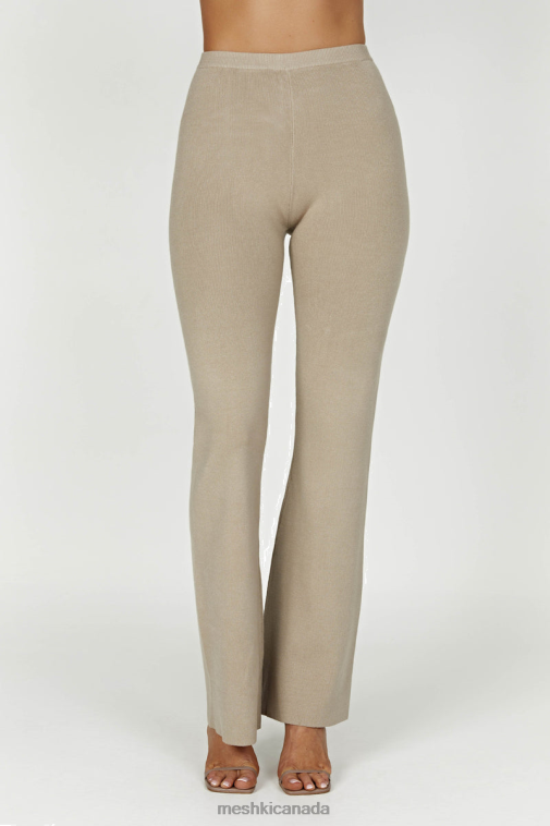 Meshki Taupe Rosetta Flare Knit Pants Clothing JN88N1357
