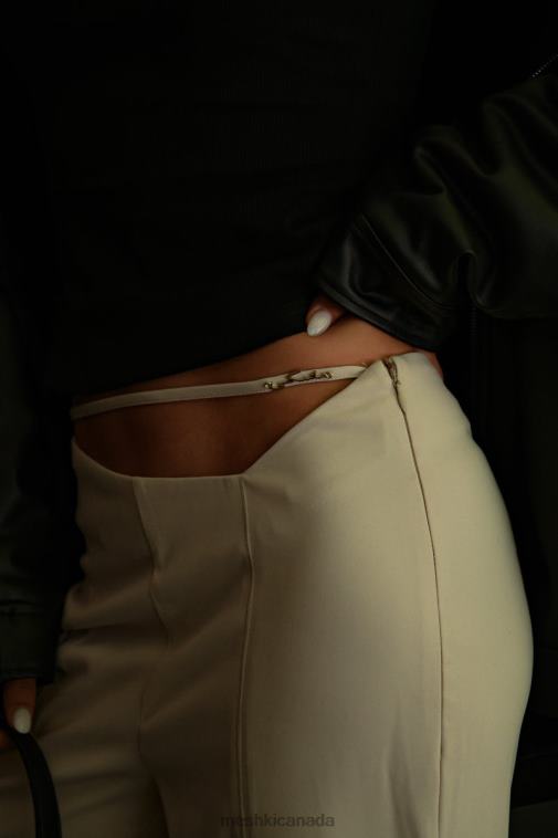 Meshki Wheat Bahar Mid Rise Wide Leg Strap Pant Clothing JN88N1588