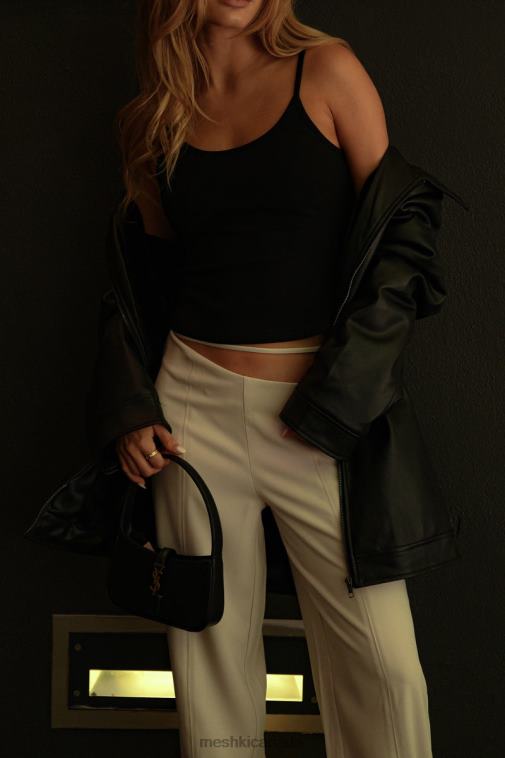 Meshki Wheat Bahar Mid Rise Wide Leg Strap Pant Clothing JN88N1588