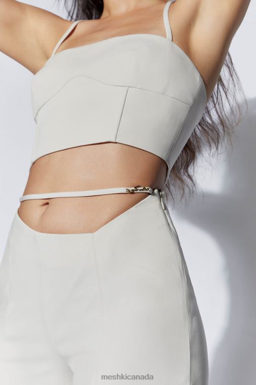 Meshki Wheat Bahar Mid Rise Wide Leg Strap Pant Clothing JN88N1588