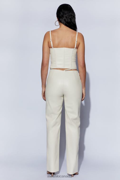 Meshki Wheat Zarsa Wide Leg Mid Rise Pu Pant Clothing JN88N1469