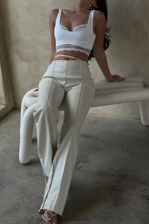 Meshki Wheat Zarsa Wide Leg Mid Rise Pu Pant Clothing JN88N1469