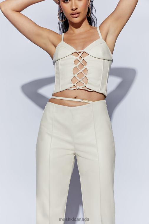 Meshki Wheat Zarsa Wide Leg Mid Rise Pu Pant Clothing JN88N1469