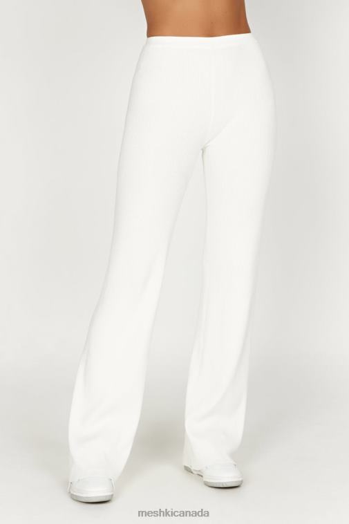 Meshki White Linnie Straight Leg Knit Pant Clothing JN88N1395