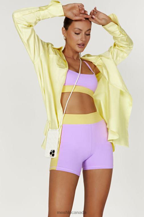 Meshki Lilac/Yellow Taleah Two Tone Shorts Clothing JN88N1474