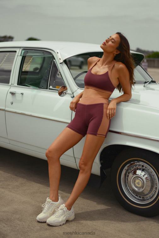 Meshki Mahogany/Tan Taleah Two Tone Shorts Clothing JN88N1467