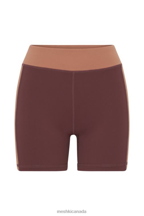 Meshki Mahogany/Tan Taleah Two Tone Shorts Clothing JN88N1467
