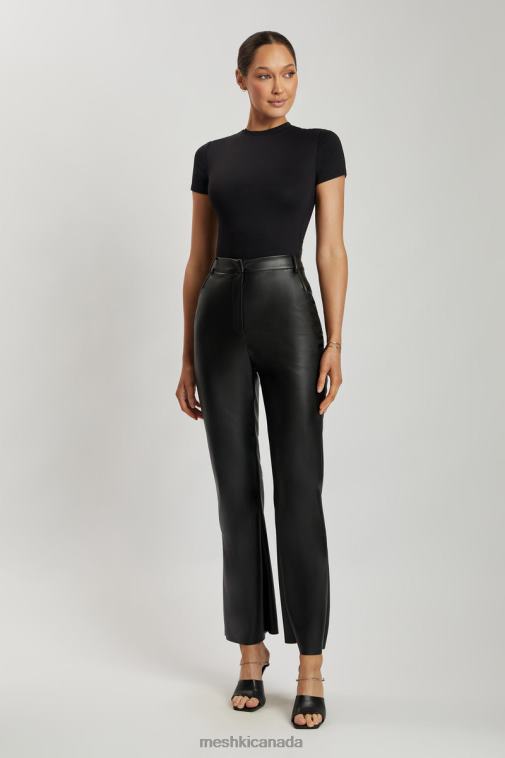 Meshki Black Francesca Crew Neck Short Sleeve Bodysuit Clothing JN88N962