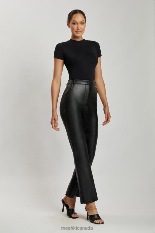 Meshki Black Francesca Crew Neck Short Sleeve Bodysuit Clothing JN88N962