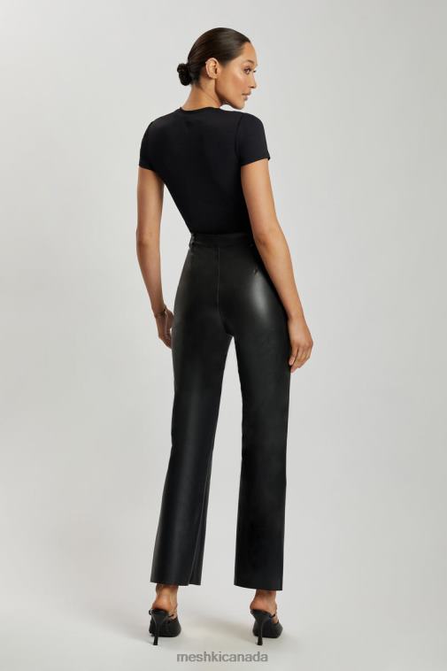 Meshki Black Francesca Crew Neck Short Sleeve Bodysuit Clothing JN88N962